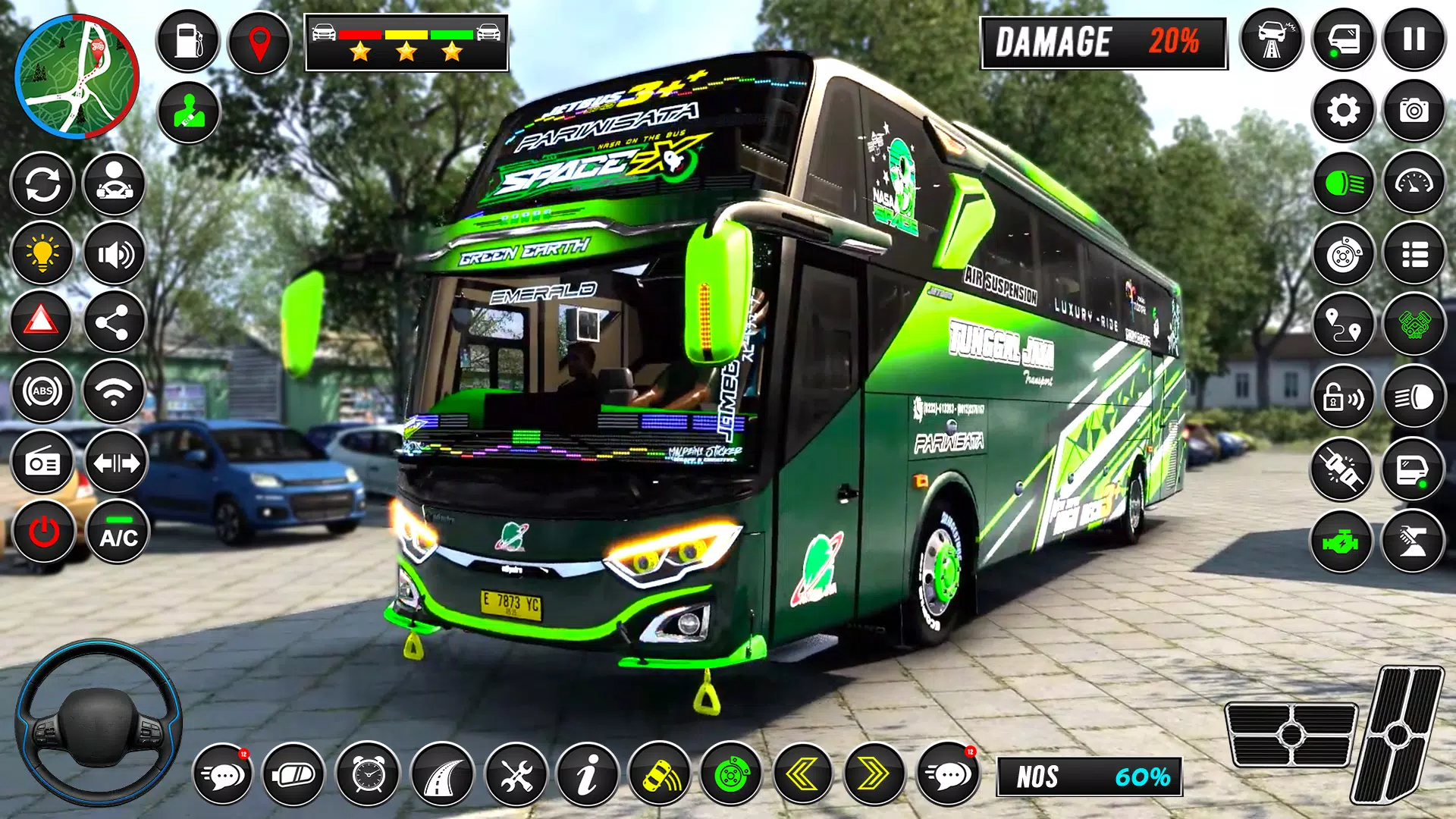 Jogue Simulador de ônibus 3D: faixa perigosa, um jogo de Carros