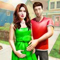 Pregnant Mom Happy Family Home