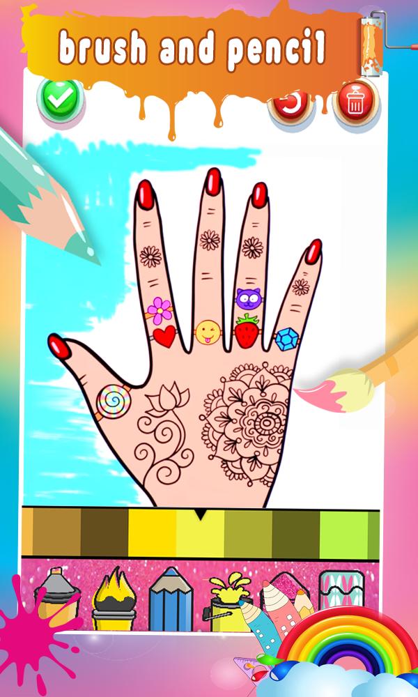 glitter nail drawing book and coloring game for android