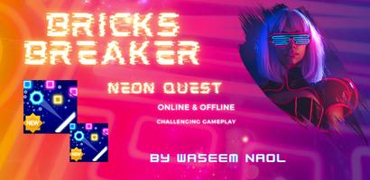Bricks Breaker Neon Quest Affiche