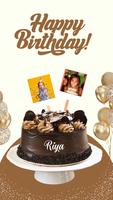 Name On Birthday Cake & Photo-poster