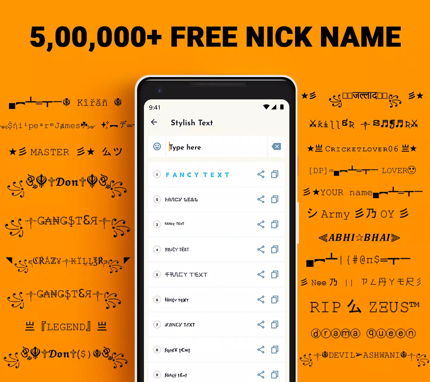 Name Generator - Nickname Fire APK pour Android Télécharger