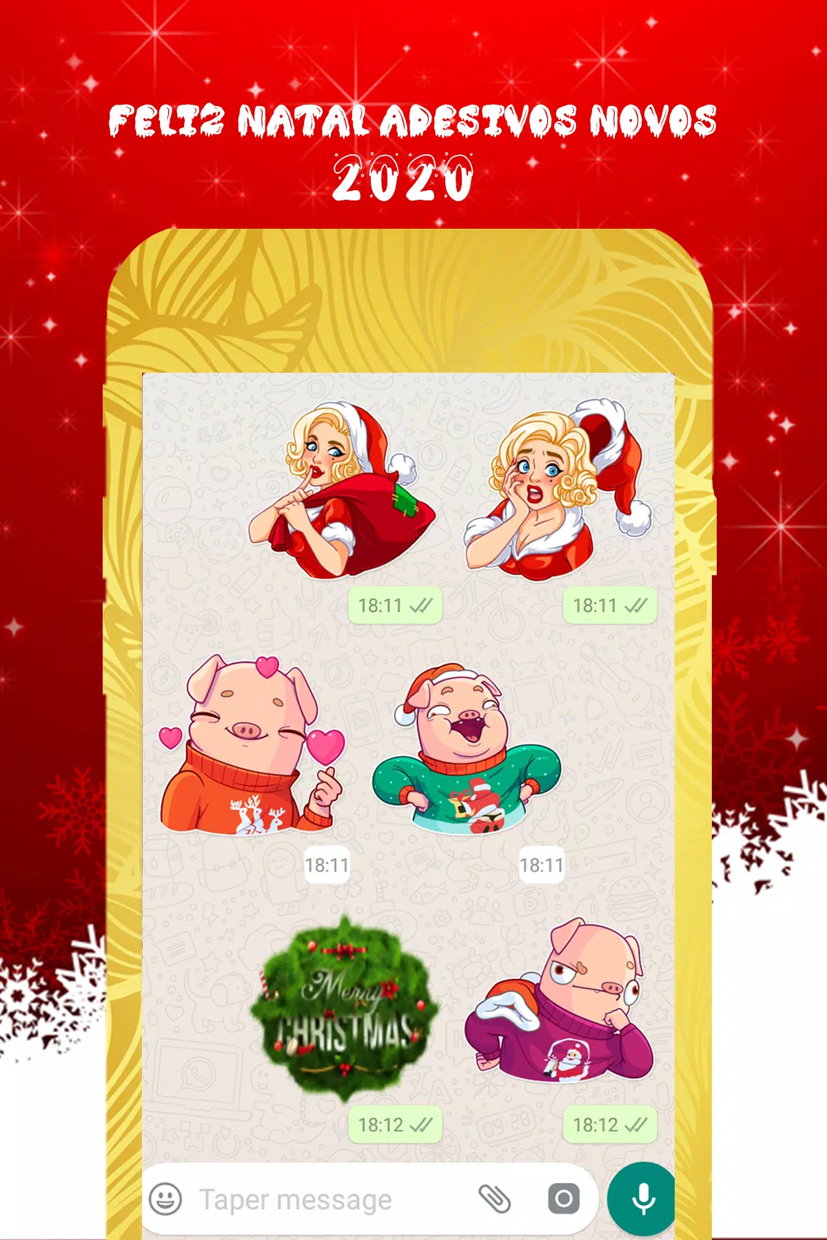 Figurinhas de Feliz Natal 2020 (Stickers) APK للاندرويد تنزيل Figurinhas de Feliz Natal 2020 (Stickers) APK للاندرويد تنزيل
