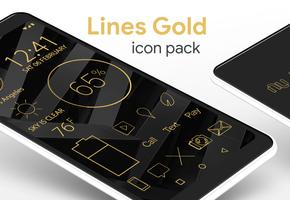 Lines Gold Pro - Icon Pack Poster