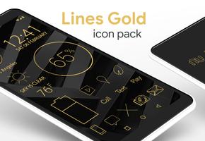Lines Gold Pro - Icon Pack poster