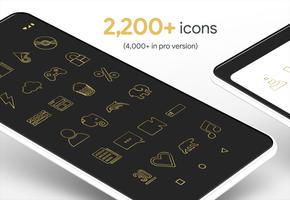 Lines Gold - Icon Pack 스크린샷 1