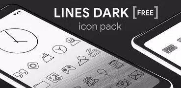 Lines Dark - Icon Pack