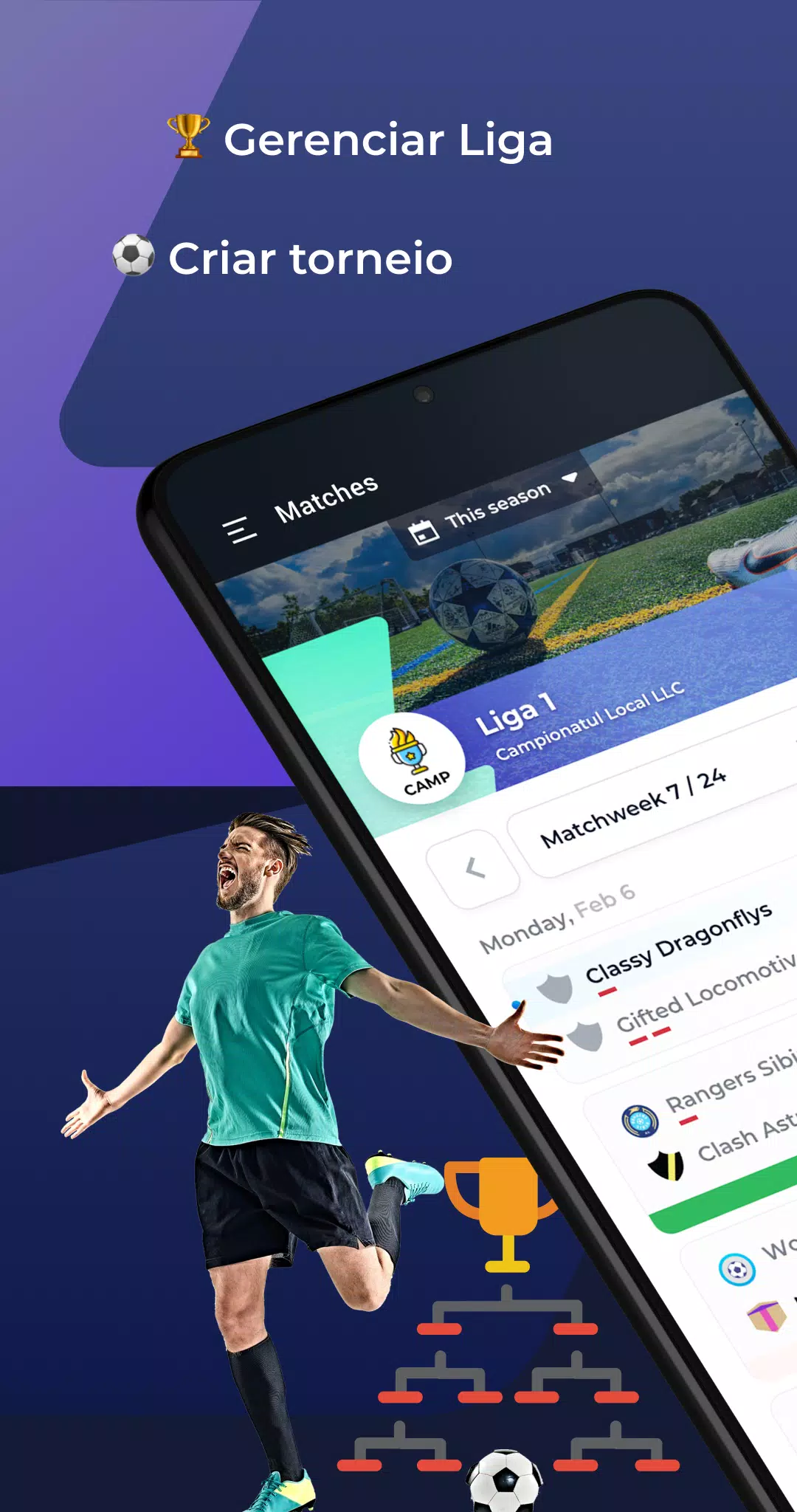 Gerenciador gratuito para criar torneios, ligas, campeonatos e copas