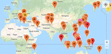 Mapa de Terremotos e Tsunamis
