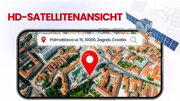 GPS Satellit Erde Karte Plakat