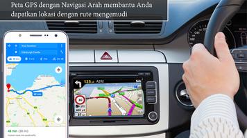 GPS navigasi, satelit peta & perjalanan arah screenshot 2