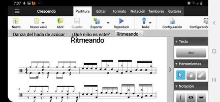 Crescendo, notación musical poster