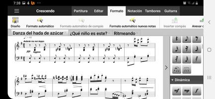 Crescendo, notación musical capture d'écran 2