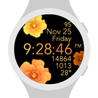Gold Flowers Watch Face simgesi