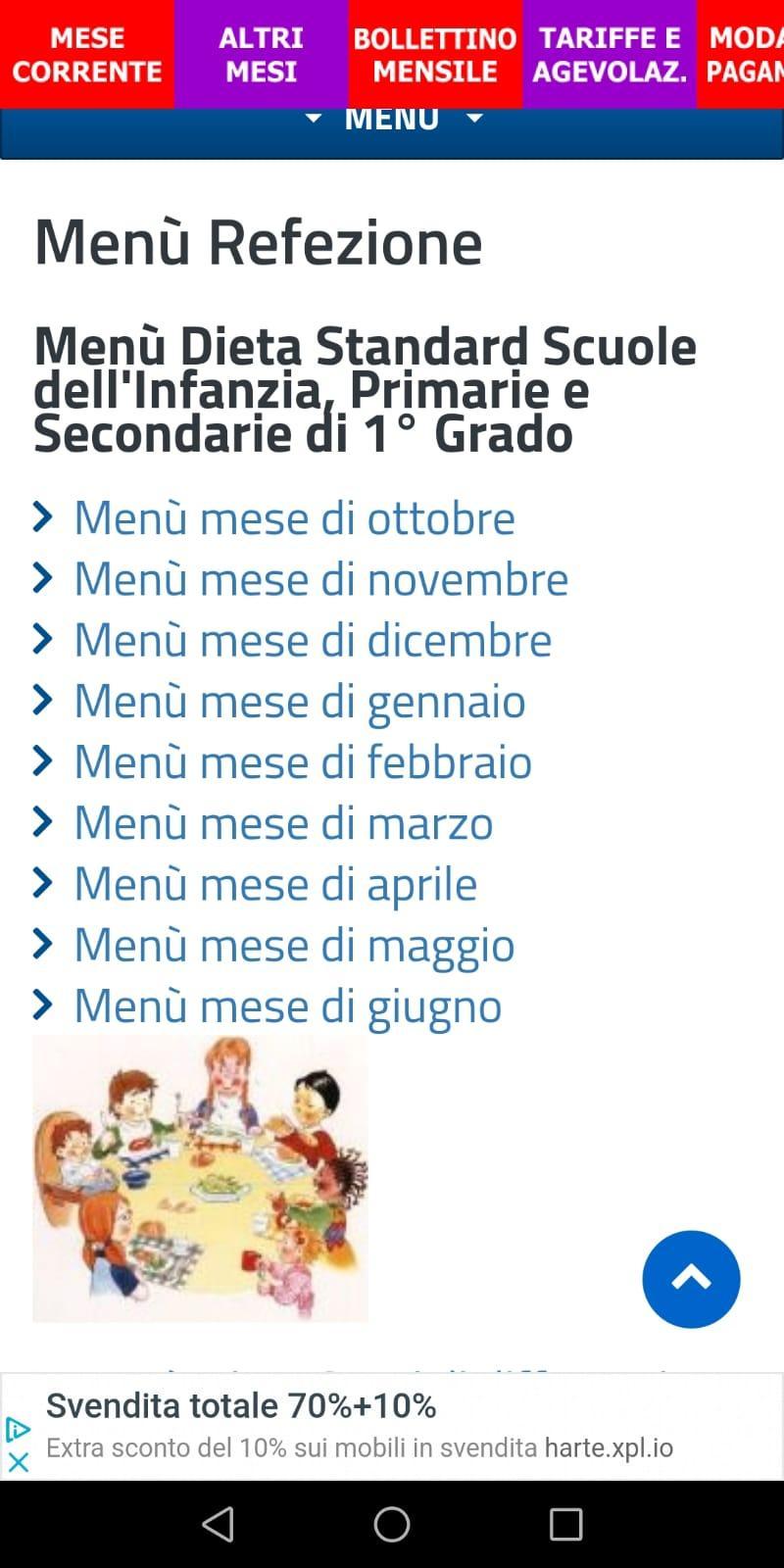 BOLLETTINI MENSA SCOLASTICA SCARICARE