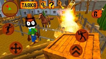 Cat Cowboy. Cartoon Neighbor Screenshot 1
