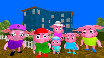 Neighbor Piggy. Obby Family Escape 3D постер