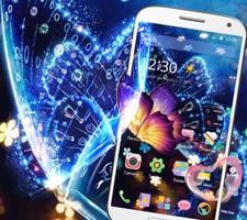 Neon Crystal Butterfly Glitter Theme تصوير الشاشة 2