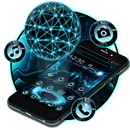 Neon cyan technology theme APK