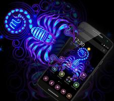 Neon xanh Scorpio chủ đề ảnh chụp màn hình 2