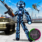 Black Stickman Rope Hero Gangstar Crime أيقونة