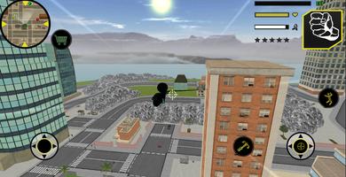 Black Stickman Rope Hero Gangstar Crime تصوير الشاشة 3