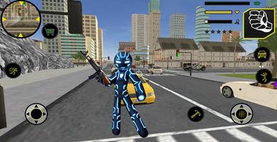 Black Stickman Rope Hero Gangstar Crime الملصق