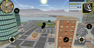 Black Stickman Rope Hero Gangstar Crime Screenshot 1