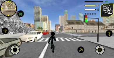 Black Stickman Rope Hero Gangstar Crime Screenshot 2
