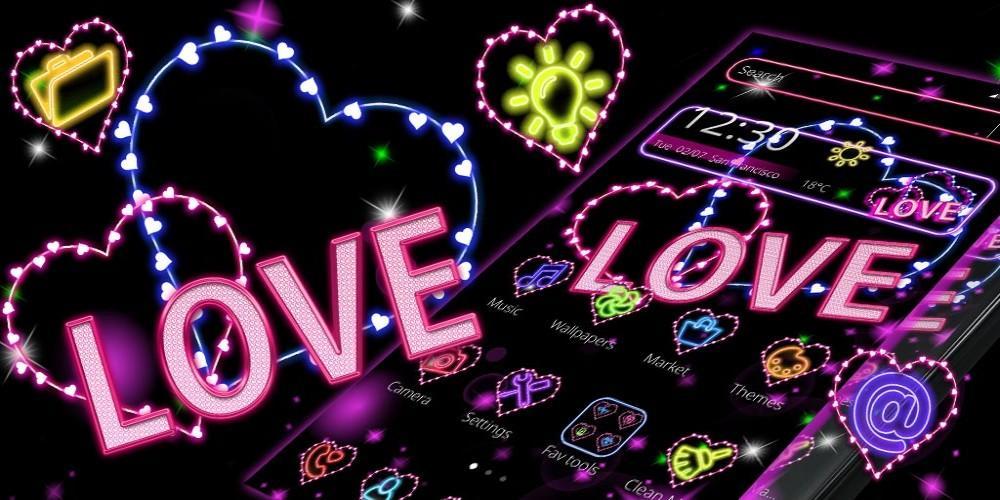 Neon Light Love Hearts Theme For Android Apk Download - neon market roblox