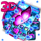 Neon Butterfly Glass Tech Theme ikona