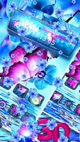 Neon Butterfly Glass Tech Theme স্ক্রিনশট 1