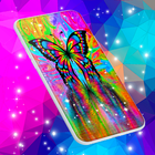 Neon Butterflies Wallpaper ikon