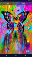 Neon Butterflies Wallpaper ภาพหน้าจอ 3