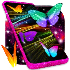 Neon butterflies on screen アプリダウンロード