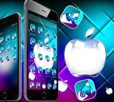 Neon purple and blue apple theme captura de pantalla 1