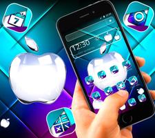 برنامه‌نما Neon purple and blue apple theme عکس از صفحه