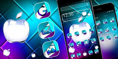 Neon purple and blue apple theme اسکرین شاٹ 3