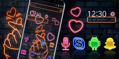 Neon finger love theme screenshot 3