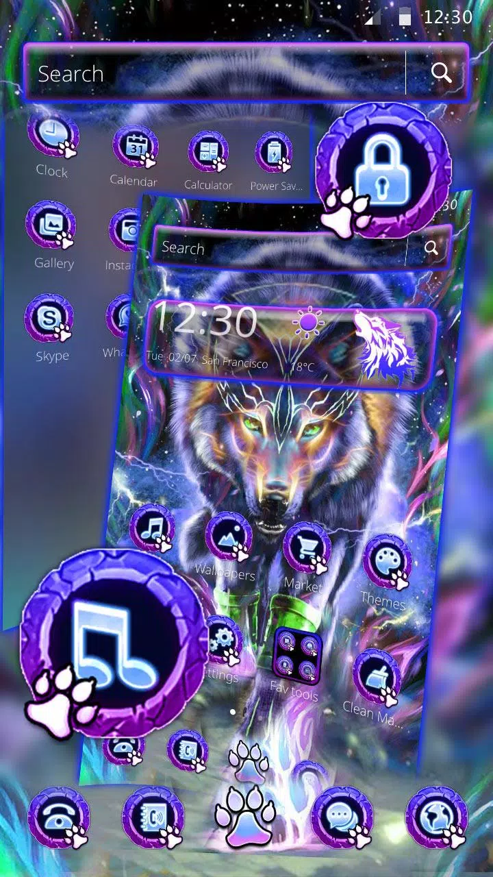 Tải xuống APK Chủ đề sói lửa mát mẻ cho Android