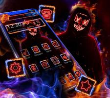 Neon Fire Smoke Mask Theme-poster