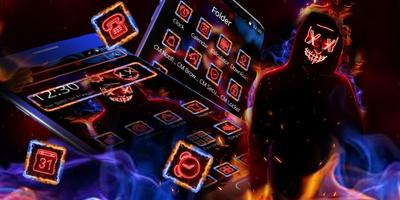 Neon Fire Smoke Mask Theme screenshot 3