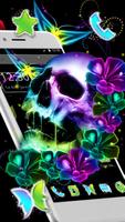 Neon flowers skull theme screenshot 2