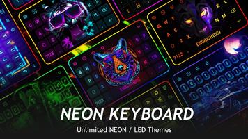 Neon LED & RGB Keyboard Theme Affiche