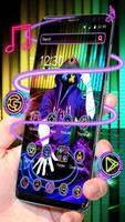 네온 DJ 음악 다채로운 테마 포스터