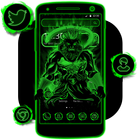 Icona Tema di palla verde al neon