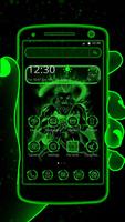Poster Tema di palla verde al neon