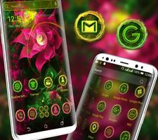 Neon Pink Flower Theme Screenshot 3