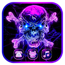 Neon purple skull theme APK