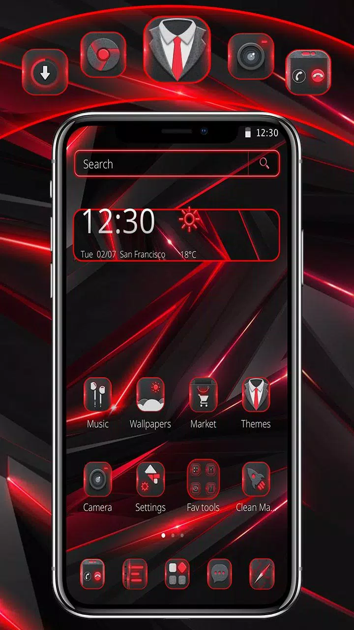Android向けの赤黒ビジネステーマ Apkをダウンロードしましょう